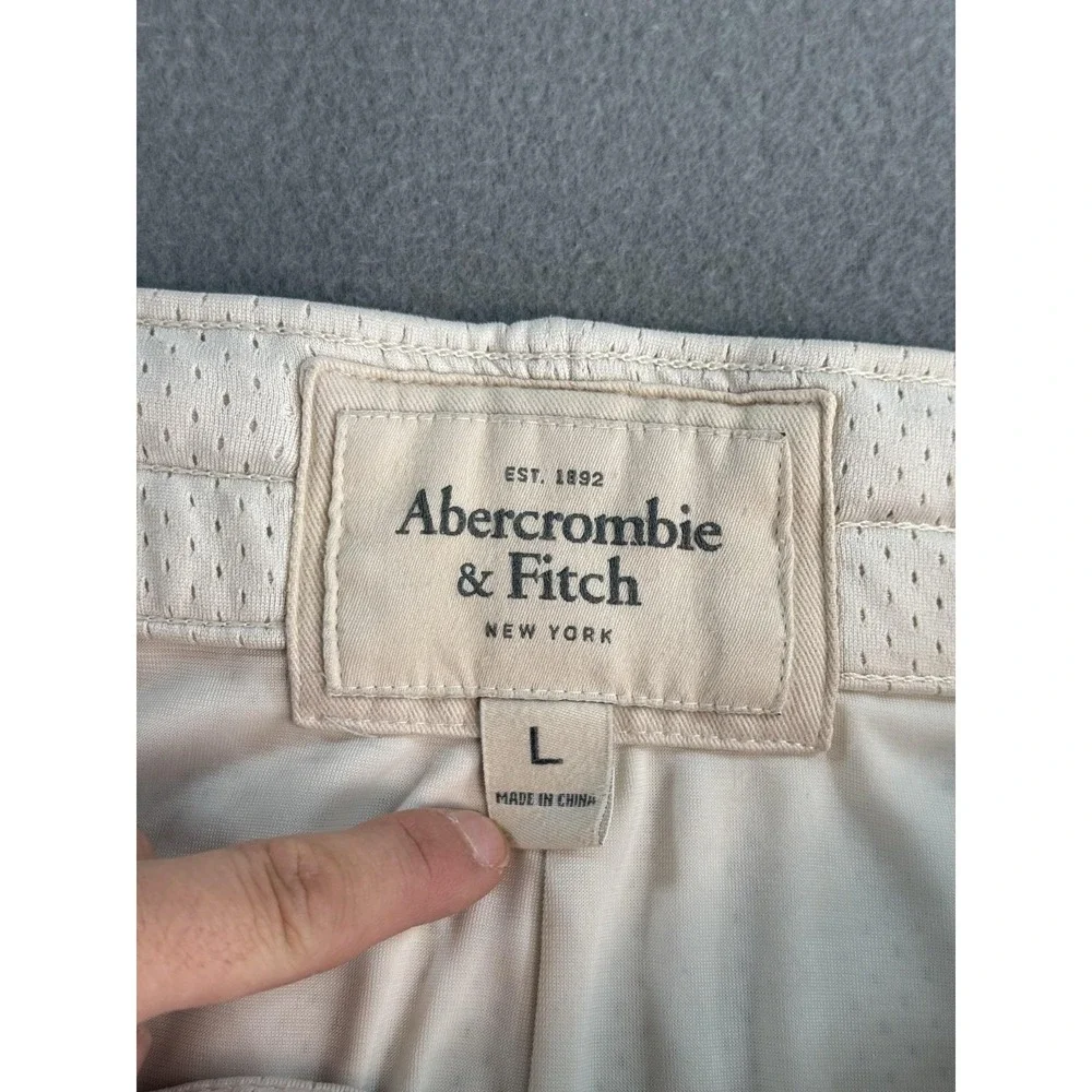 Y2k Abercrombie Fitch Basketball Shorts Mens Large White Mesh Elastic Fitch